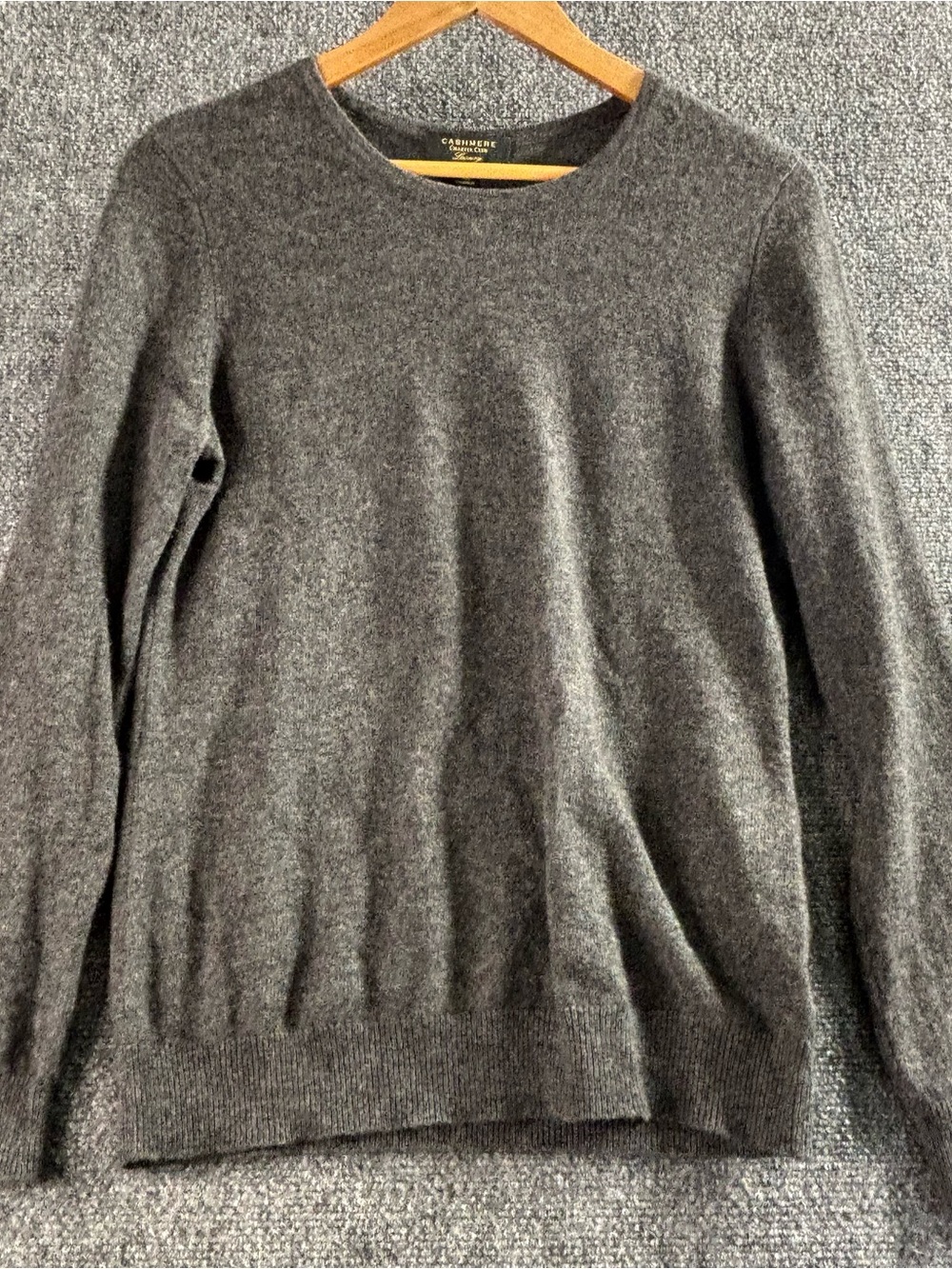 Cashmere Charter Club Crewneck Sweater - Charcoal Gray